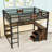 2 Drawers Queen Loft Bed With Desk, Shelves And Guardrails