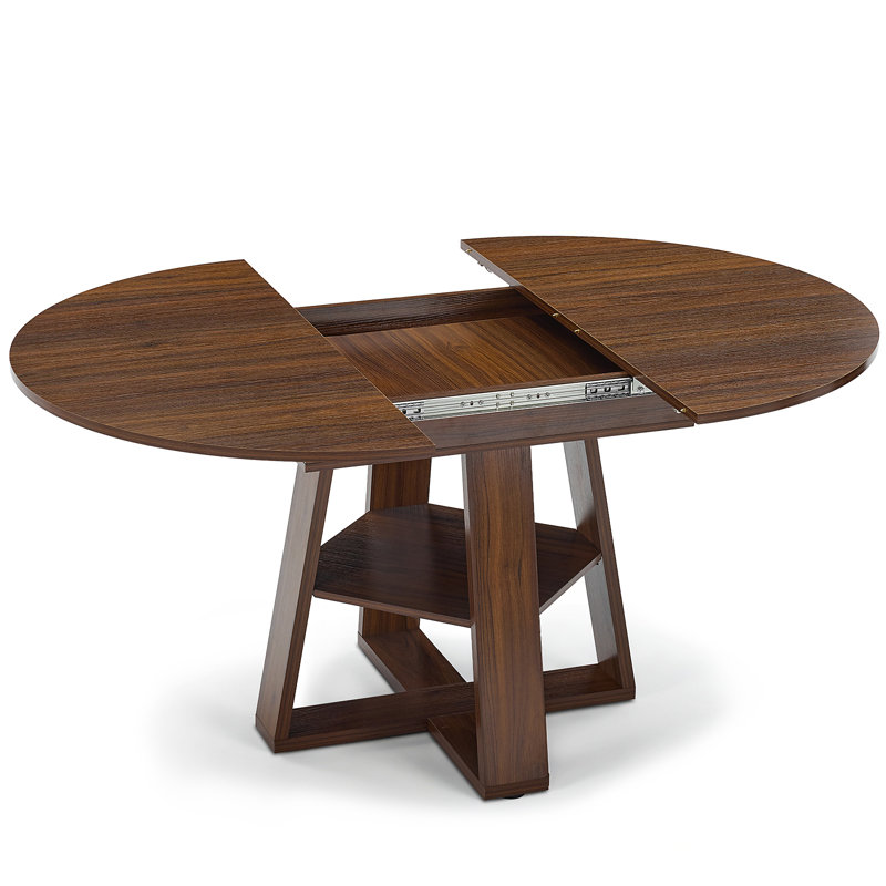 Table de salle à manger extensible et chaises, table de cuisine moderne avec sièges, Brun, 7 pièces : table, 6 chaises, Beige