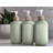 Shampoo And Conditioner Dispenser, Shower Soap Dispenser For Bathroom-Set Of 3 With Permanent Stylish Label-17Oz, 500Ml Refillable Shampoo And Conditioner Bottles Green