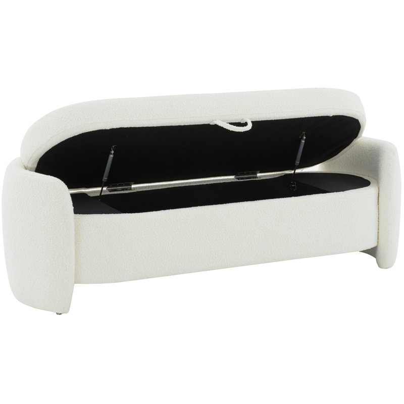 Banc de rangement à boucles 60 po Kalevi, Ivoire