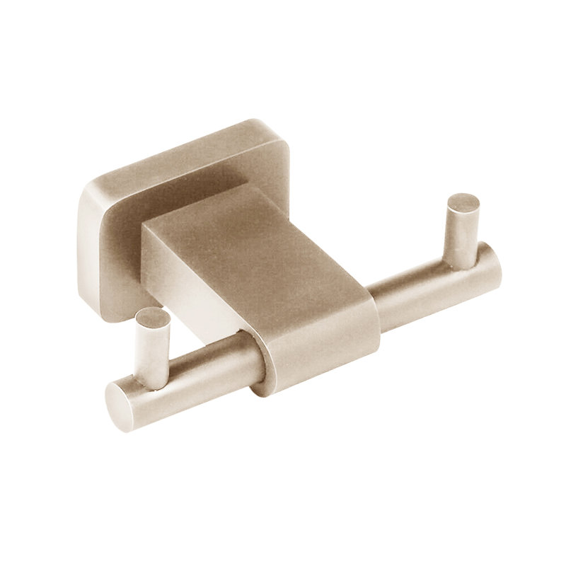 Eleganza Double Robe Hook, Polished Nickel