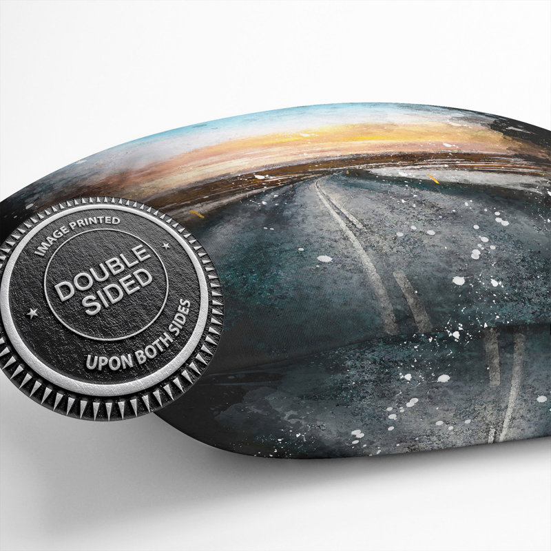 Road Through Iceland Cushion with Filling, 55cm H x 55cm W x 20cm D