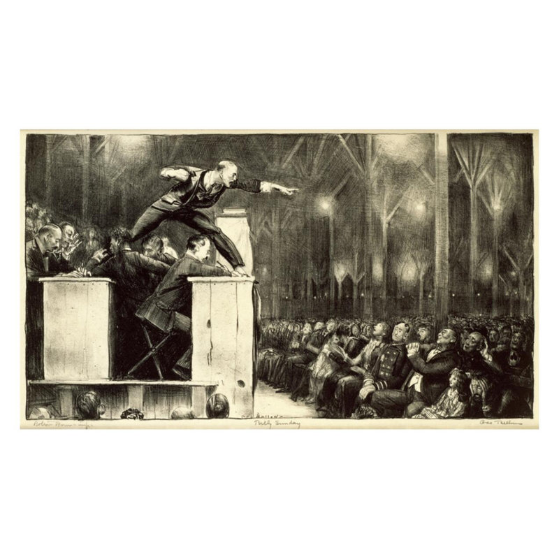 «Billy Sunday» par George Wesley Bellows - Estampe numérique, H 22 po x l 28 po