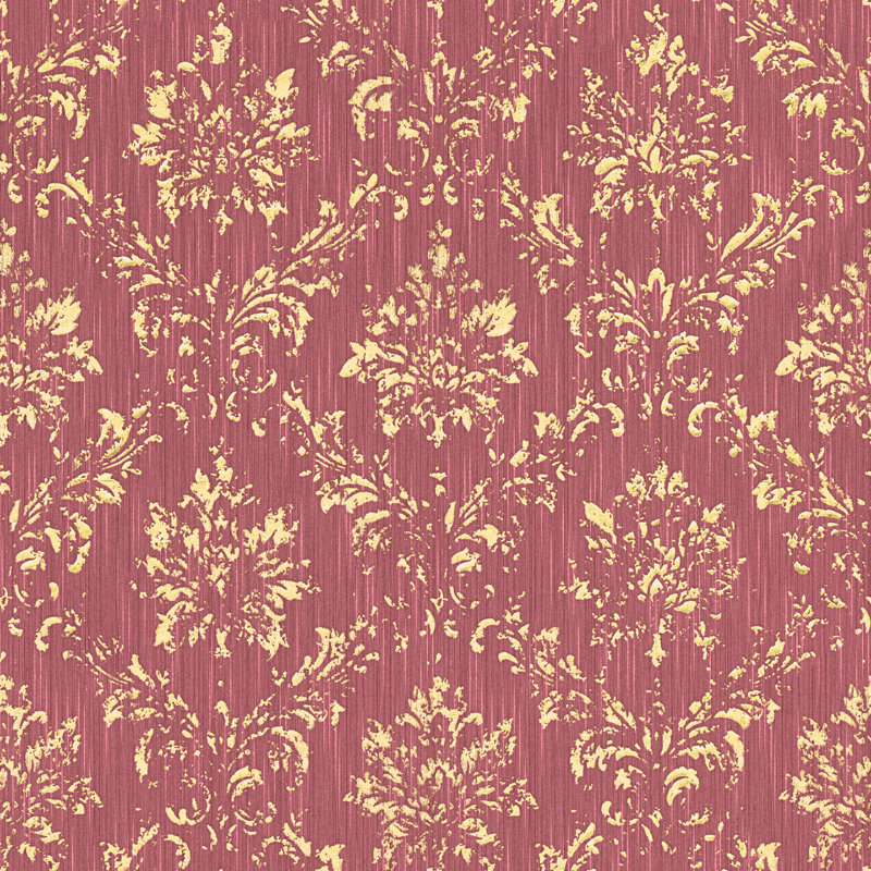Calabro 10.05m x 53cm Matte Wallpaper Roll, Grey/Red