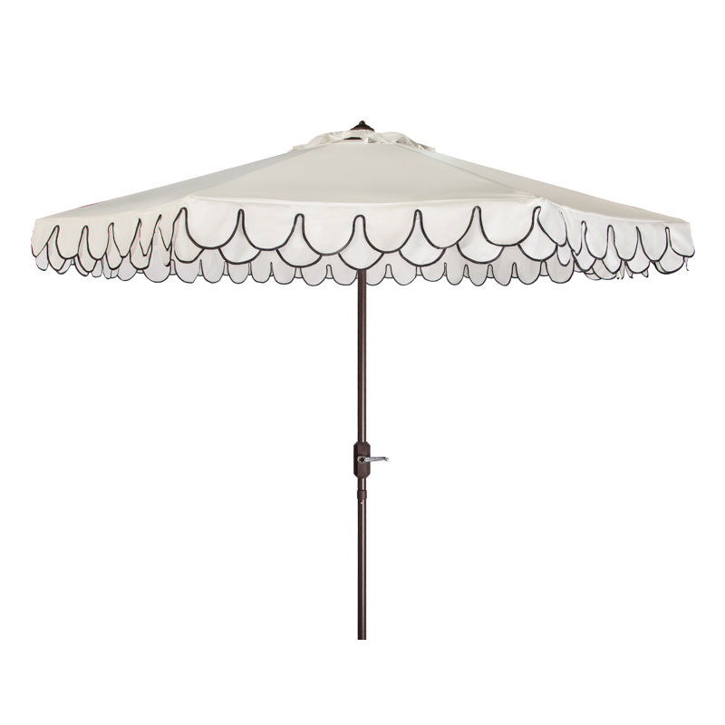 Parasol d'extérieur Iago, Ivoire/noir, Brun