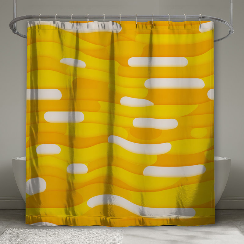 Rideau de douche Yellow Waves, 70in W x 72in H