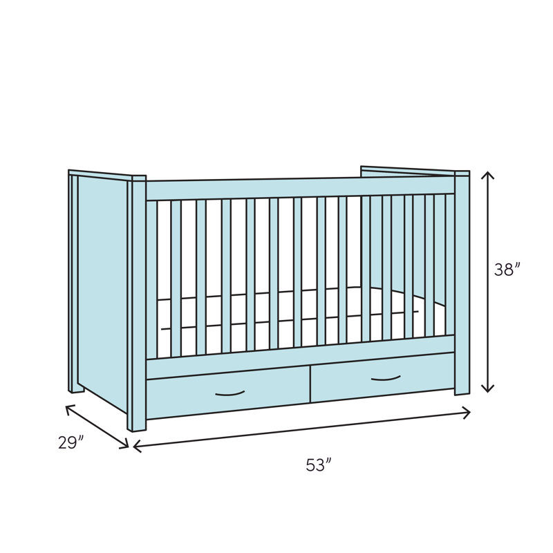 White Pinewood 5-in-1 Convertible Sleigh Crib