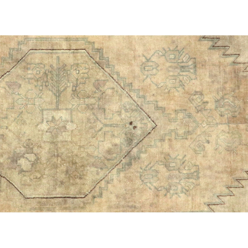 Tapis unique en laine noué à la main de style sable des années 1960 de 4 pi 7 po x 8 pi 2 po brun