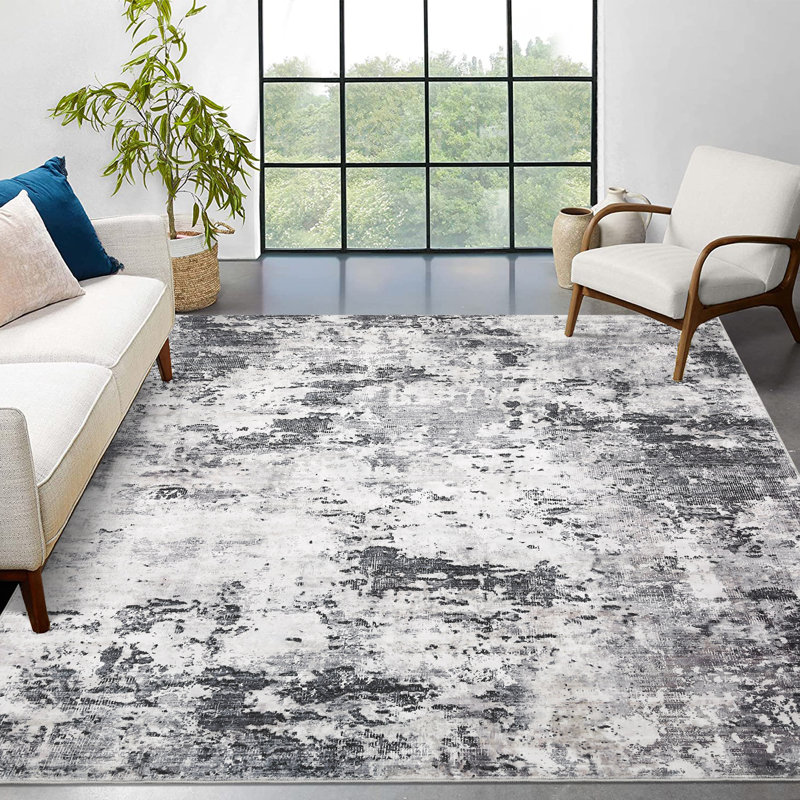 Modern Abstract Area Rug Machine Washable Area Rugs Non Slip Rugs for Living Room Bedrooms Print Distressed Vintage Farmhouse Carpet for Bedroom Dining Room Dorm Office Home Decor