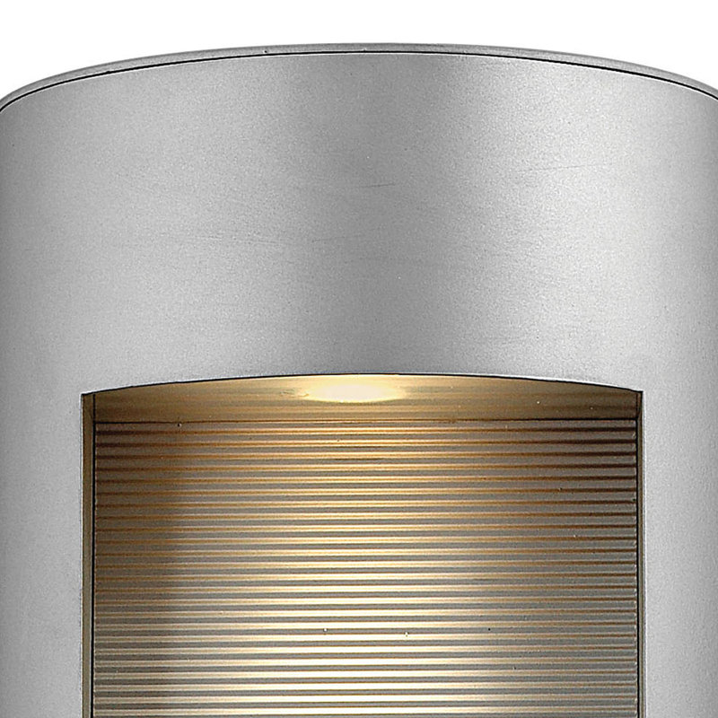 Plafonnier encastré d'extérieur 2 lumières Luna, H 24 po x l 9 po x P 4 po, Titane, Halogène