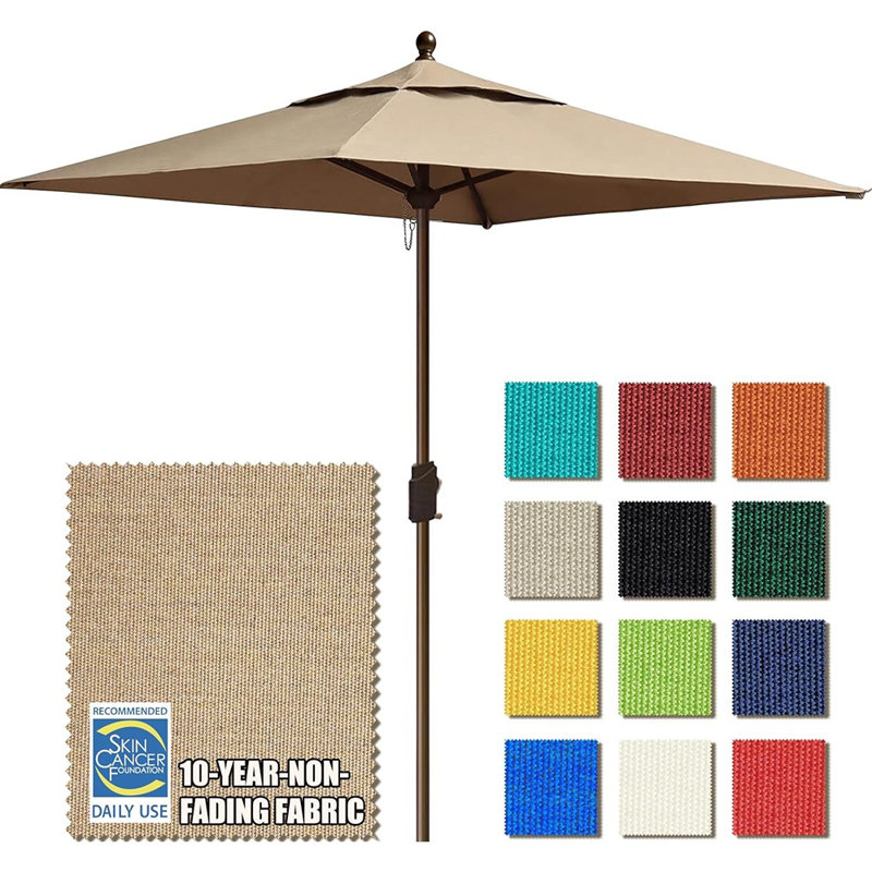 Parasol de marché de 10 ans sans décoloration 6 x 6 pi