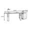 Bureau en bois manufacturé courbé noir et bronze avec 3 tiroirs-131409886