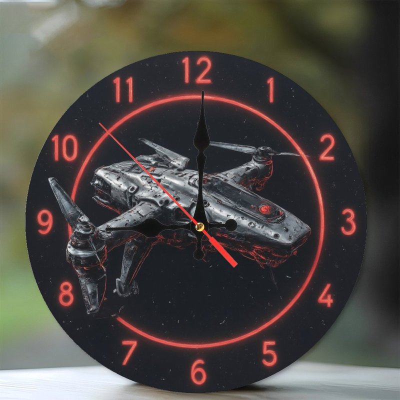 Horloge avec drone futuriste