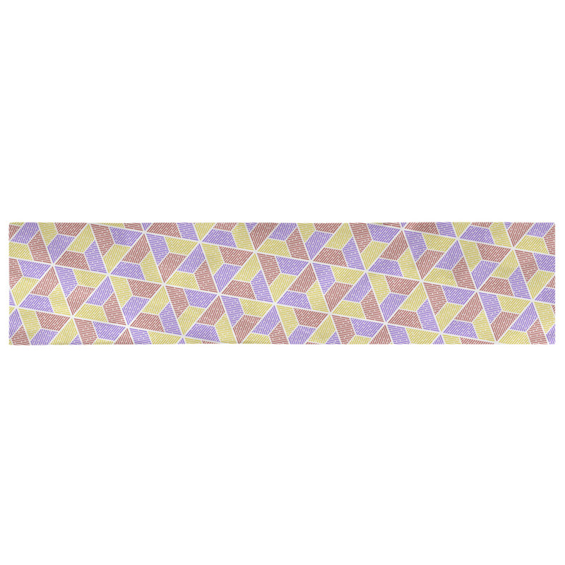Chemin de table Avicia, 90 po x 16 po, Polyester, Jaune / Rouge / Mauve