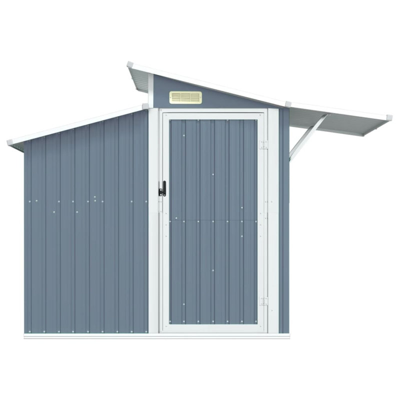 Garden Shed 270x130x208.5 cm Galvanised Steel Bin Shed, Grey