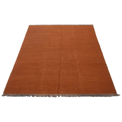 Tapisserie naturelle brune Kilim 6 pi 8 po x 9 pi 10 po