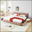 Lit tapissier en chenille avec tête de lit, structure solide et tiroir de rangement pour plus de confort et d'organisation-649017814-649017816