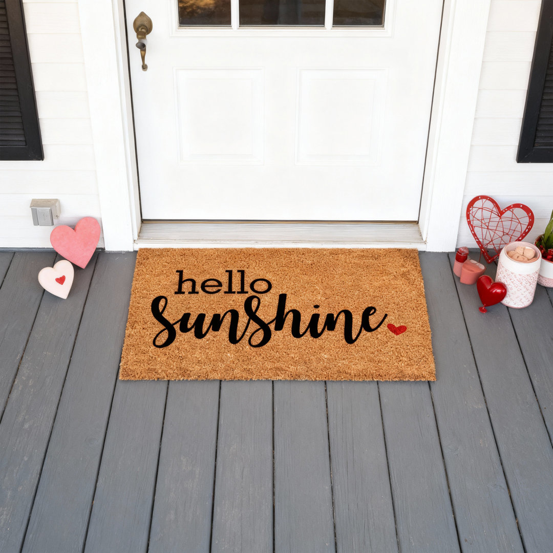 Caralee Hello Sunshine Non-Slip Indoor and Outdoor Door Mat Trinx Mat 
