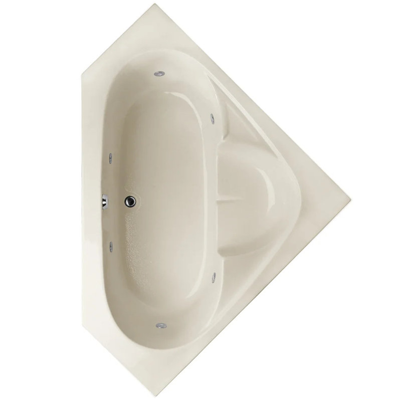 Rincon 59'' x 59'' Acrylic Bathtub, Biscuit, White