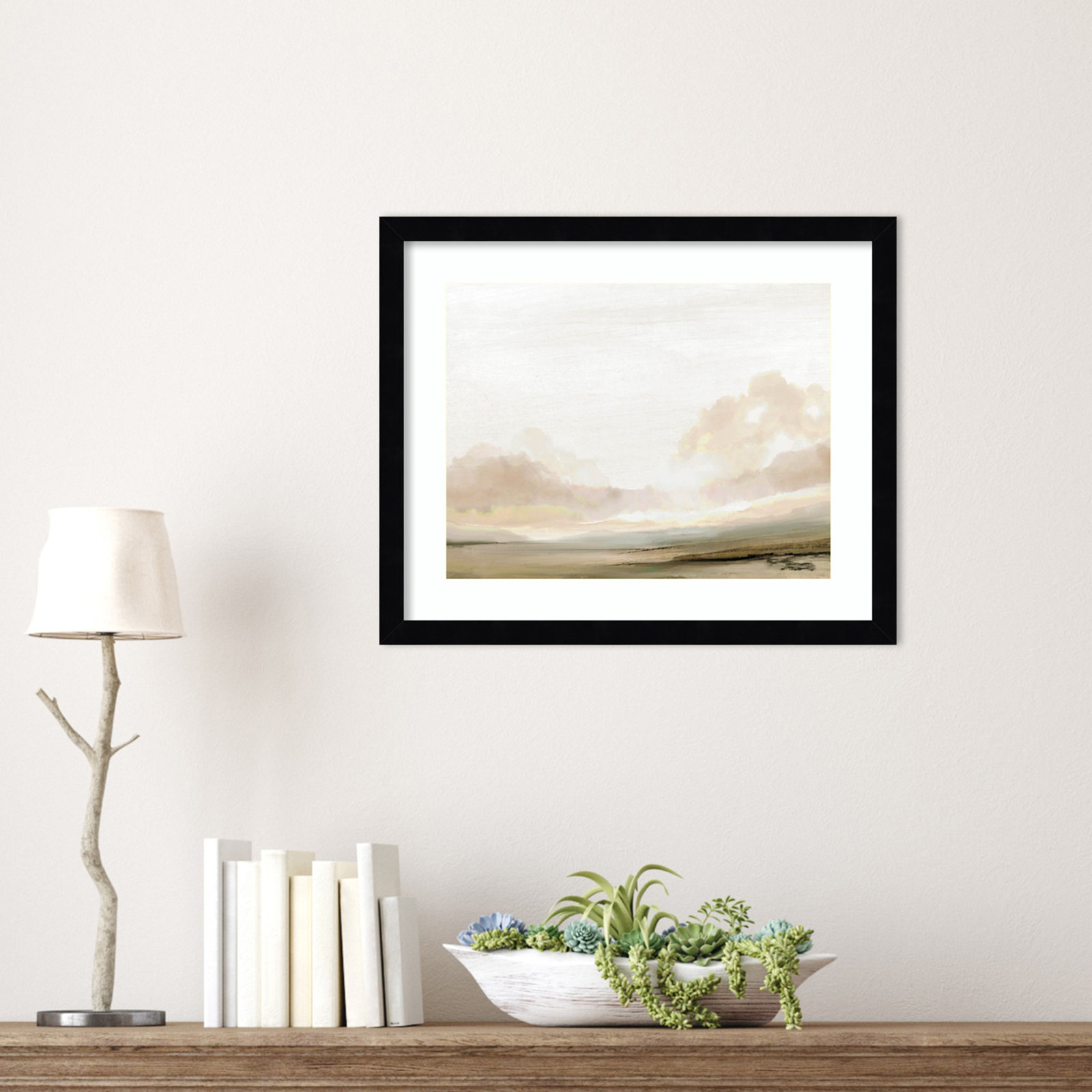 Southern Landscape by Dan Hobday, Black, 14" H x 17" W x 1" D