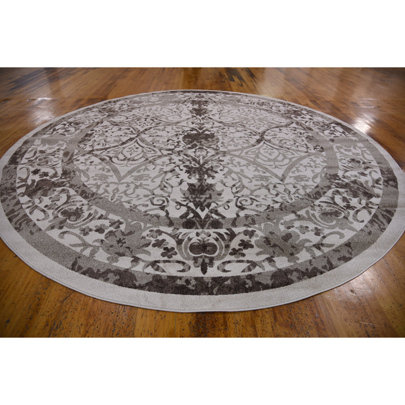 Ade Floral Indoor Rug, Round 6'1"