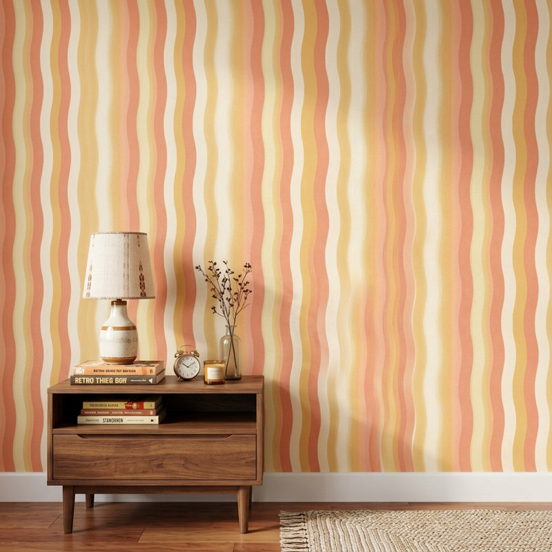 Papier peint moderne Mid Century, Texturé non collé