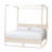 Lynnwood King Size Canopy Bed in Ivory Fluted Wood, 83.34'' H X 77.81'' W X 83.75'' L-262083494