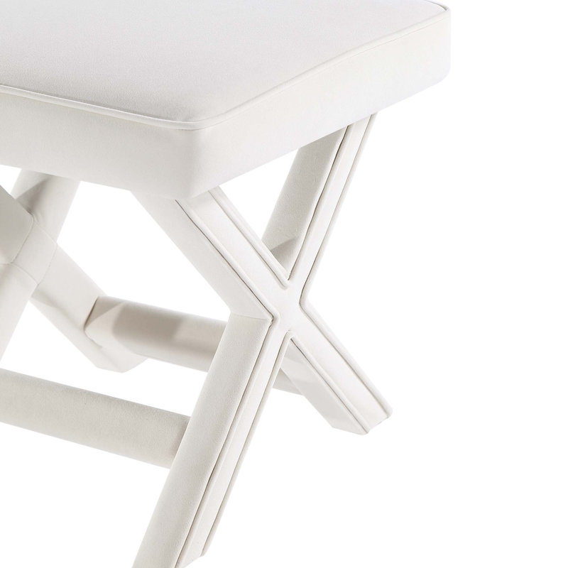 Faulkwoods Velvet Ottoman, Cream