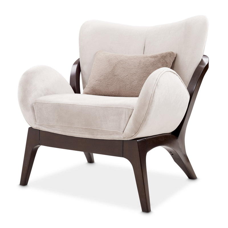 Fauteuil papillon en velours 33 po de large Camellia Field CAL117