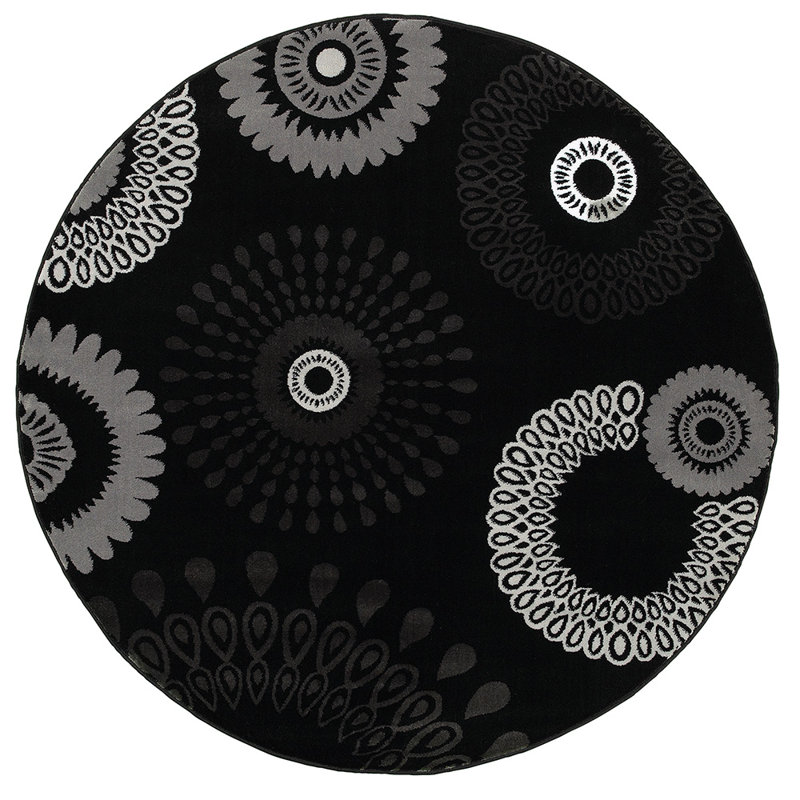 Cooney Floral Indoor Rug, Round 4'