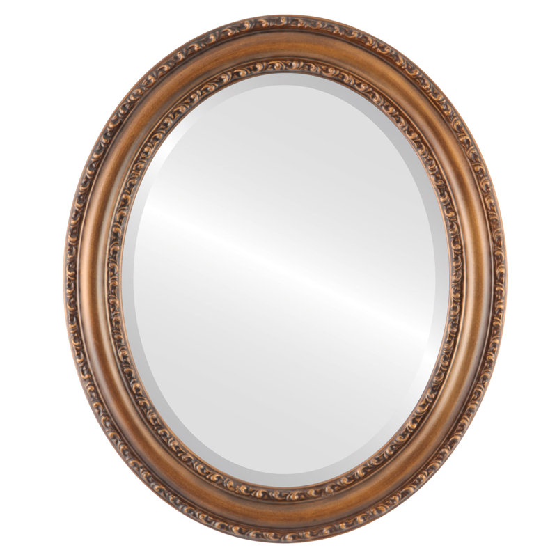 Miroir décoratif biseauté traditionnel Workington, 15 po x 19 po, Désert doré