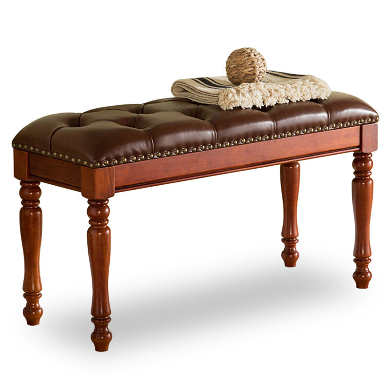 Banc rembourré Cerise, H 17,72 po x l 31,5 po x P 11,81 po, Brun