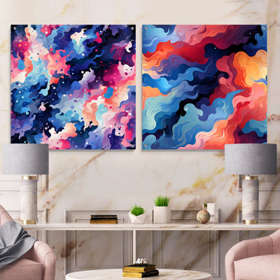 Dagmawi - Abstract Acrylic Wall Art Glass Set Of 2