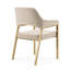 Hedden - Tissu beige moderne + chaise de salle à manger en laiton antique