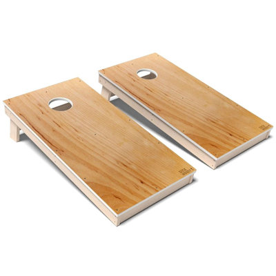 Natural Wood Alder All-Weather Composite Cornhole Board Set