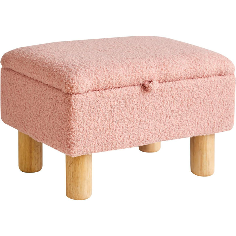 Petit repose-pieds avec rangement et repose-pieds rose