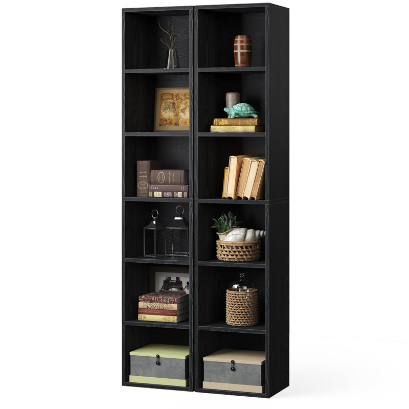 Jaley 71.5"H,Modern Storage 6-Tier Bookshelf, Black