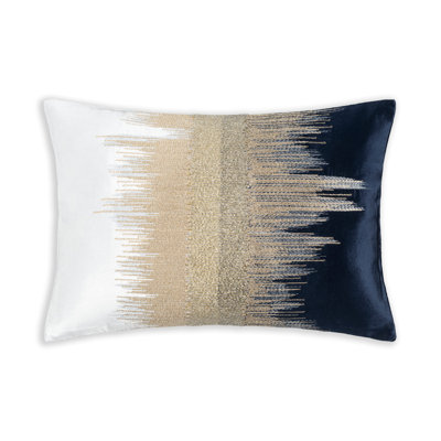 Cloud9 Design Mira Velvet Pillow 20" x 14" – Plush Embroidered Modern Glam Accent Cushion with Beading for Sofa Bed Chair