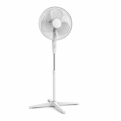 Ventilateur sur pied 16 pouces avec télécommande, 3 réglages de vitesse, hauteur réglable de 41 à 47 pouces, tête inclinable, minuterie, ventilateur de plancher debout de 60 W pour la chambre à coucher, le salon, le bureau