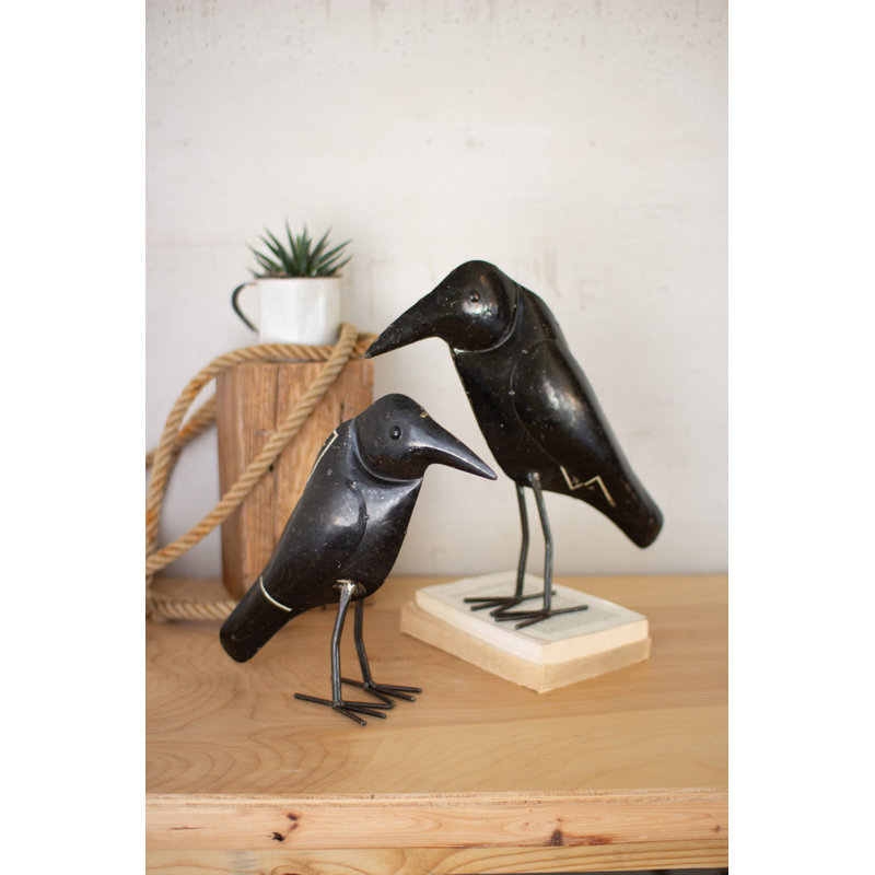  Ensemble de 2 figurines d'automne rustiques en fer noir antique fabriquées à la main H 14 po