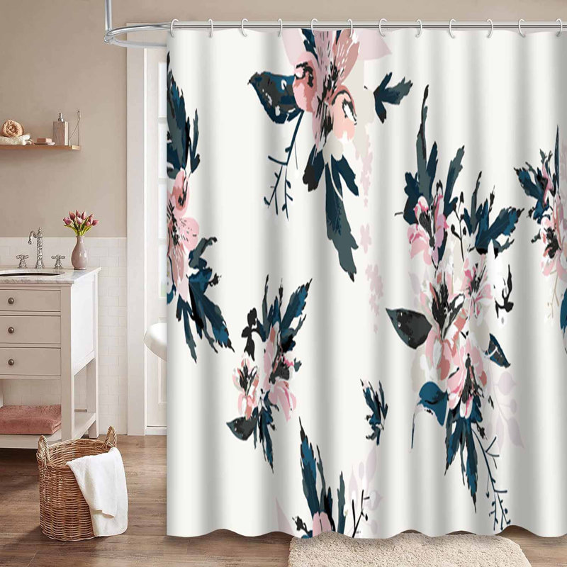 Rideau de douche 12 fleurs, L 72 po x l 72 po