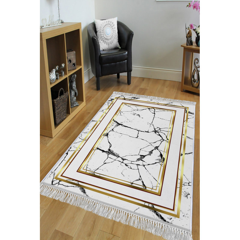 Luxurious Velvet Area Rug (4.6 x 7.2 ft), 100% Antibacterial Fabric, Non-Slip Cotton Backing, Pile Height: 0.4 in | Machine Washable, 3D Digital Print Design | Perfect for Living Room & Bedroom Decor, Soft & Durable