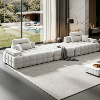 175" W 3-Piece Modular Chenille Sectional