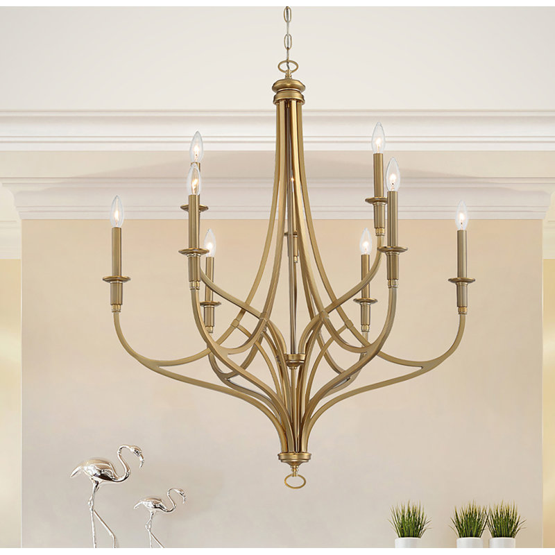 Rosdorf Park Sima Brushed Honey Gold Finish Chandelier