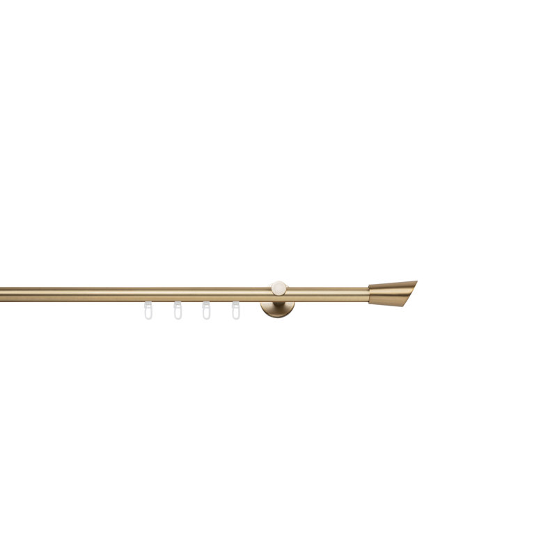 Curtain rod made to measure inner barrel 20mm, Brass Matte, 2cm H x 230cm W x 6.5cm D