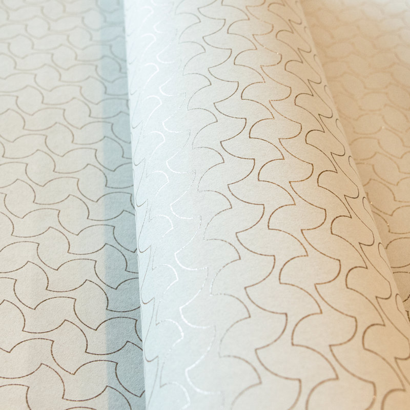 Slow Living Glitter Geometric Lines Wallpaper Roll, Sand Gold