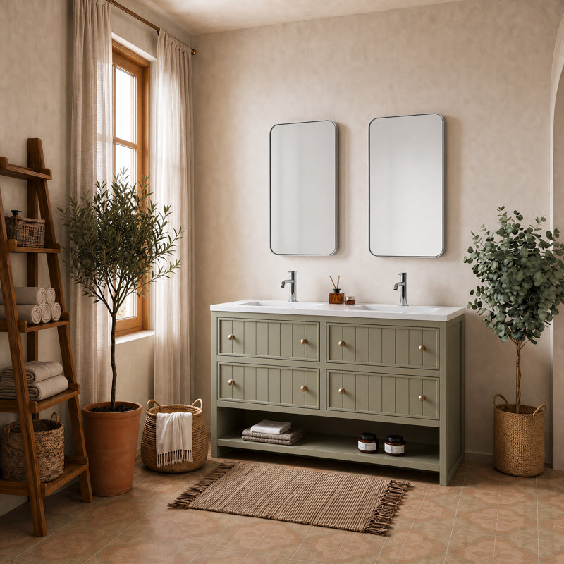 Base de meuble-lavabo 60 po Rennes, Olive rétro, 60"