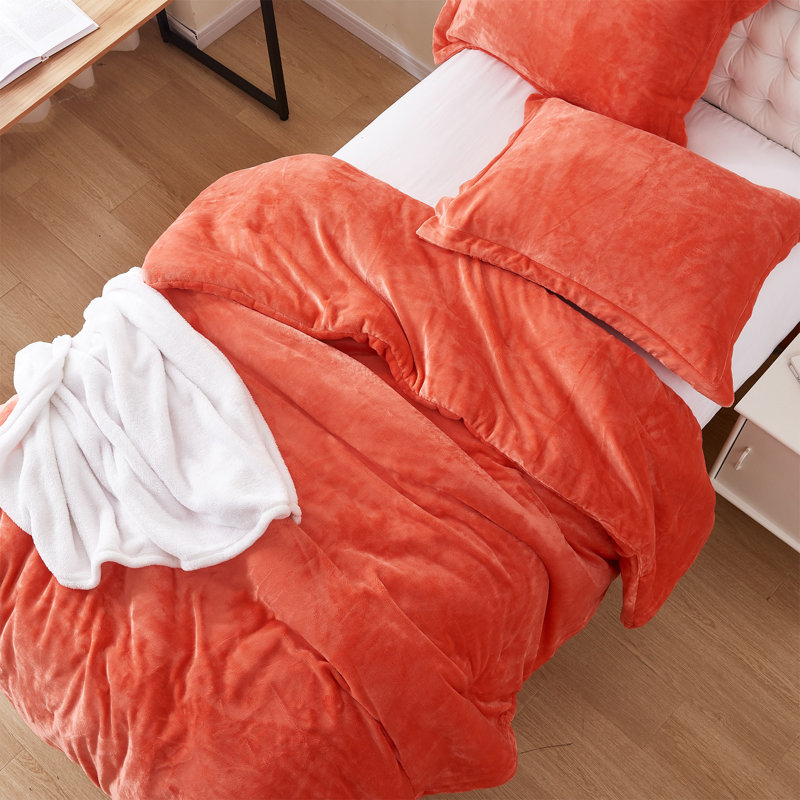 Coma Inducer Original Plush Living Coral Oversized Comforter set, King Comforter + 2 King Shams 