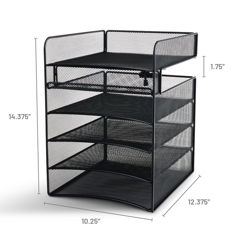 Onyx Mesh Horizontal Hanging Desk Storage