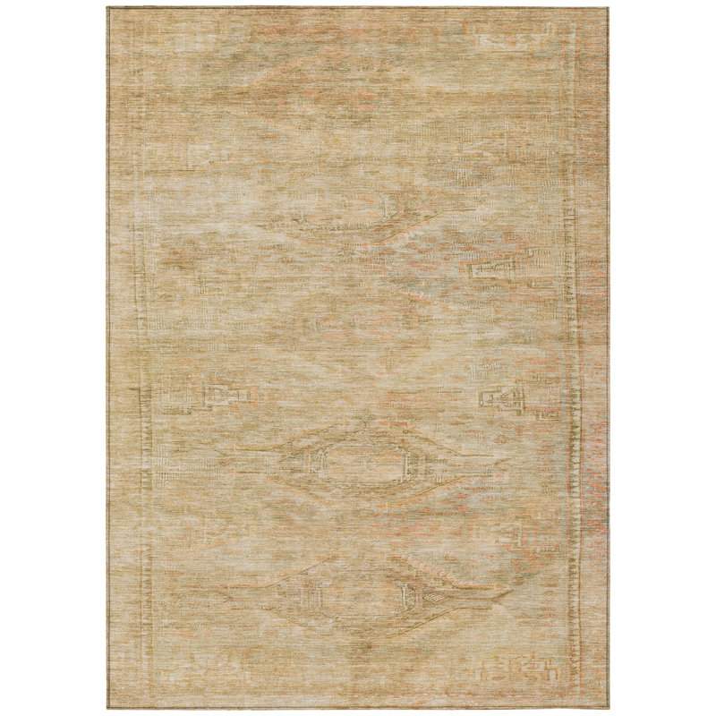 Emalisse Ivory Washable Indoor-Outdoor Rug - LOOMLAN, 8' x 10'